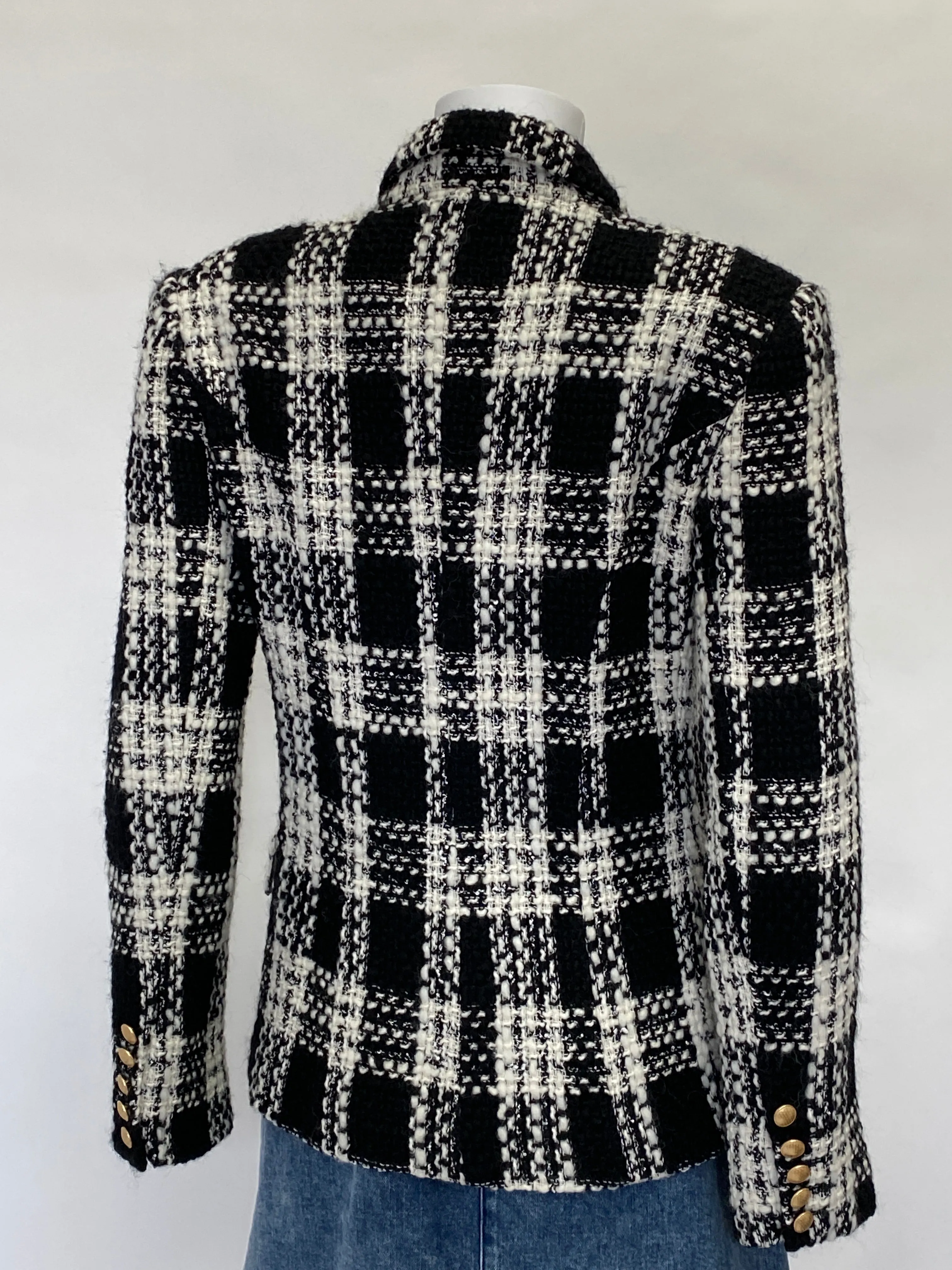 L'agence Black and White Wool Blazer