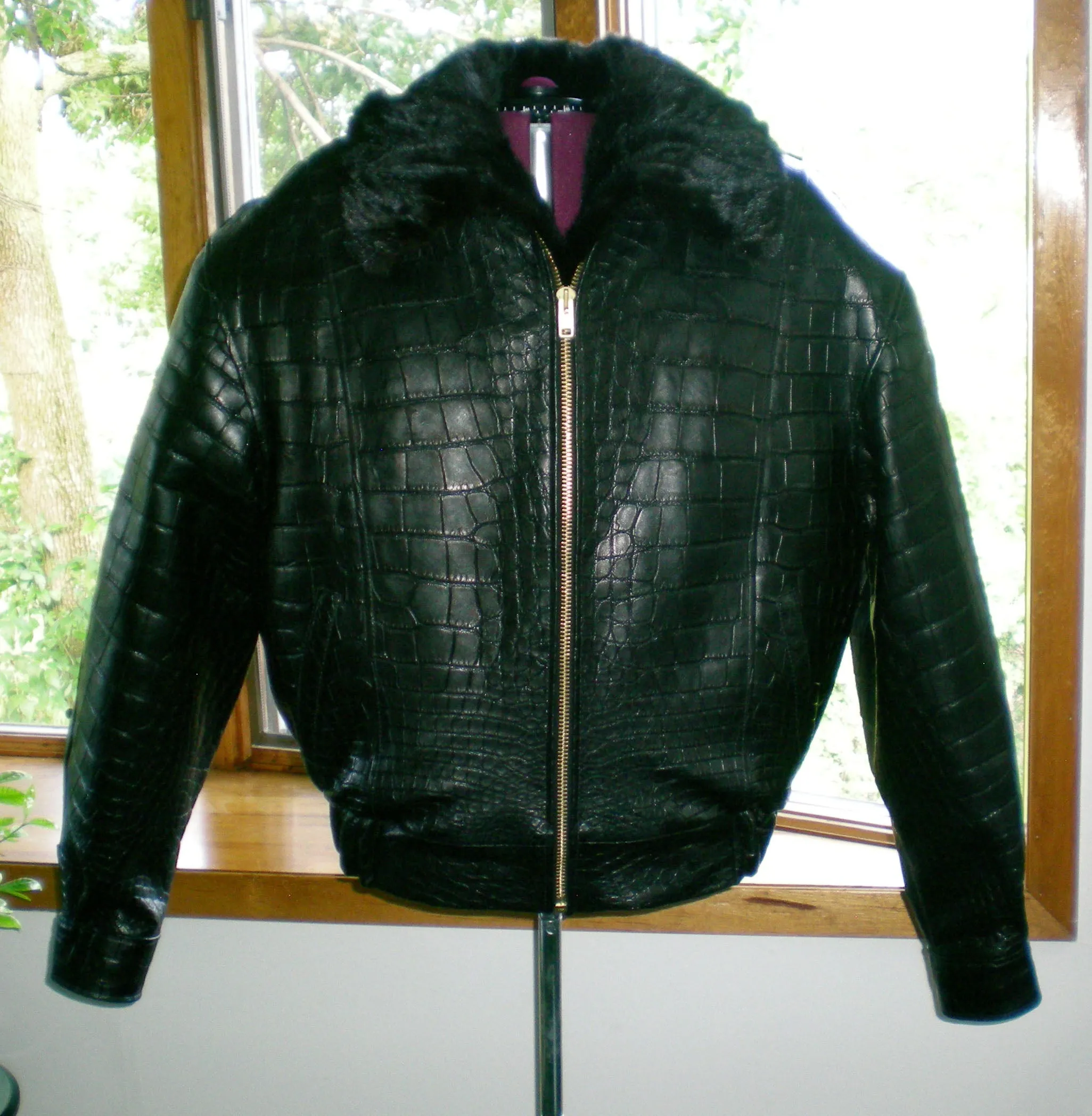 Leather Alligator Jacket - Genuine Alligator Bomber Jacket