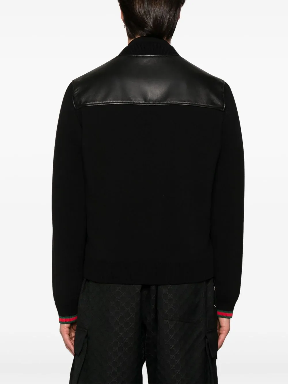 Leather bomber jacket