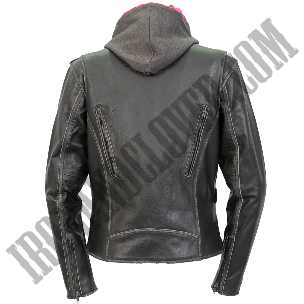Leather Jacket with Removable Fleece Liner