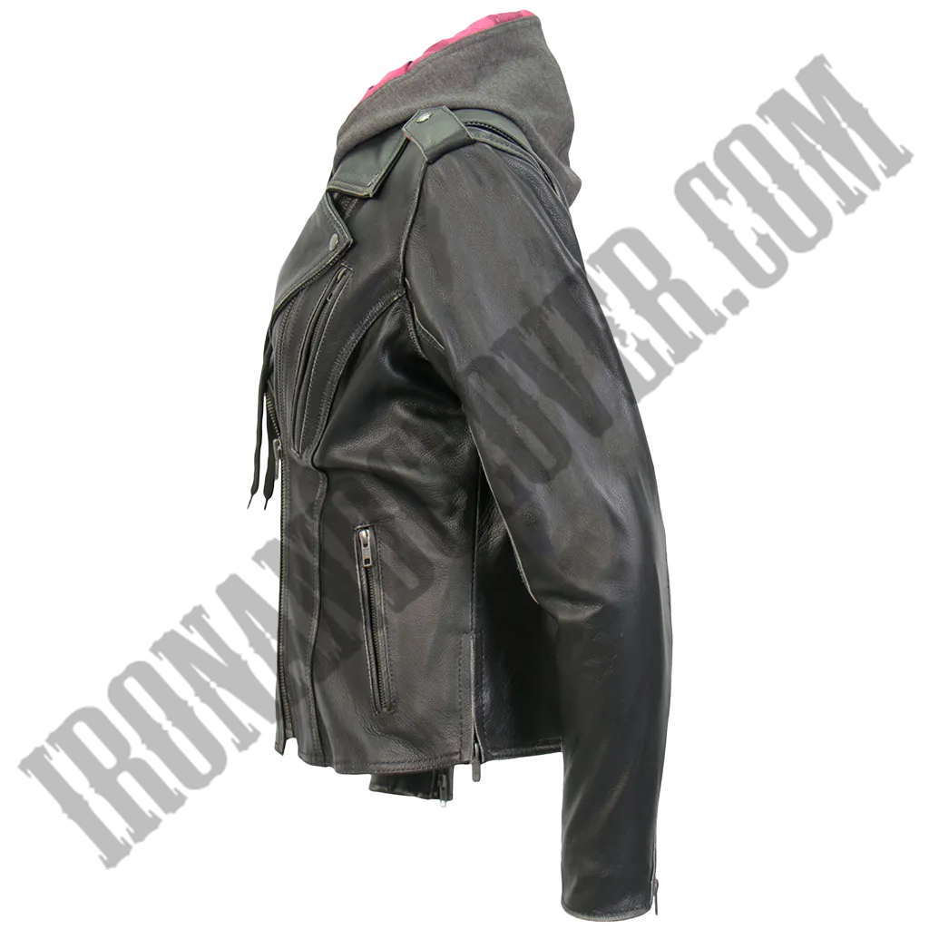 Leather Jacket with Removable Fleece Liner