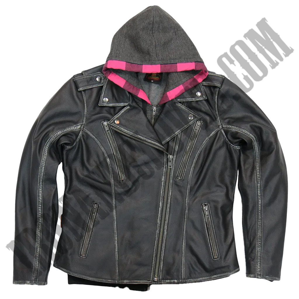 Leather Jacket with Removable Fleece Liner