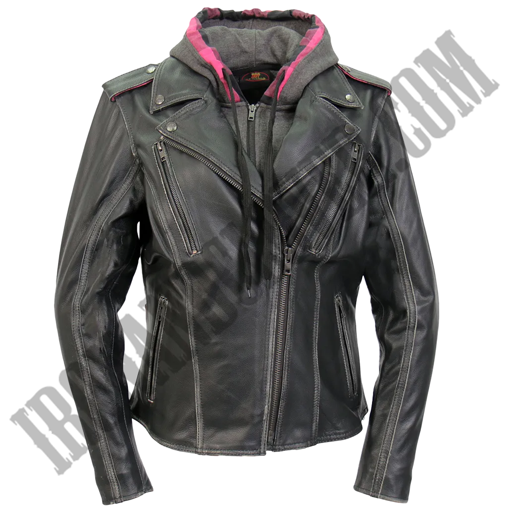 Leather Jacket with Removable Fleece Liner