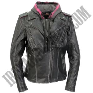 Leather Jacket with Removable Fleece Liner