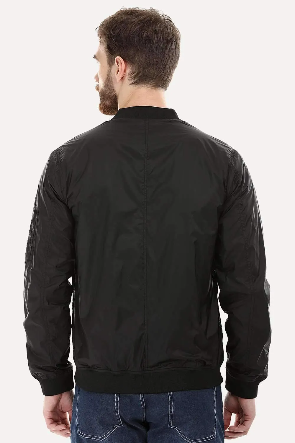 Lightweight Black Bomber Jacket