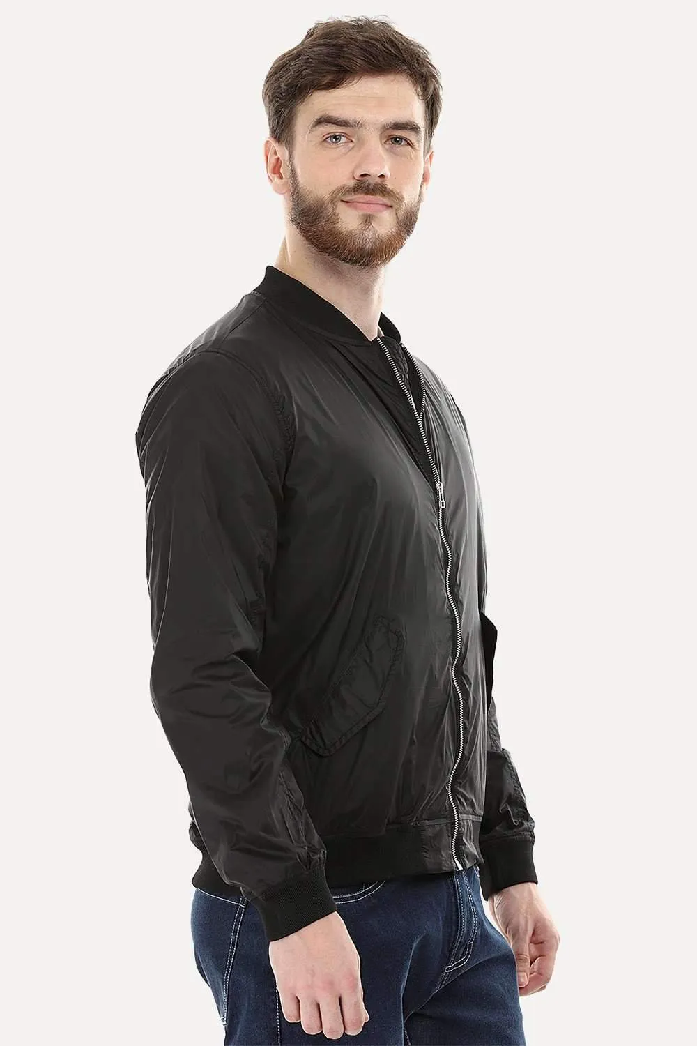 Lightweight Black Bomber Jacket