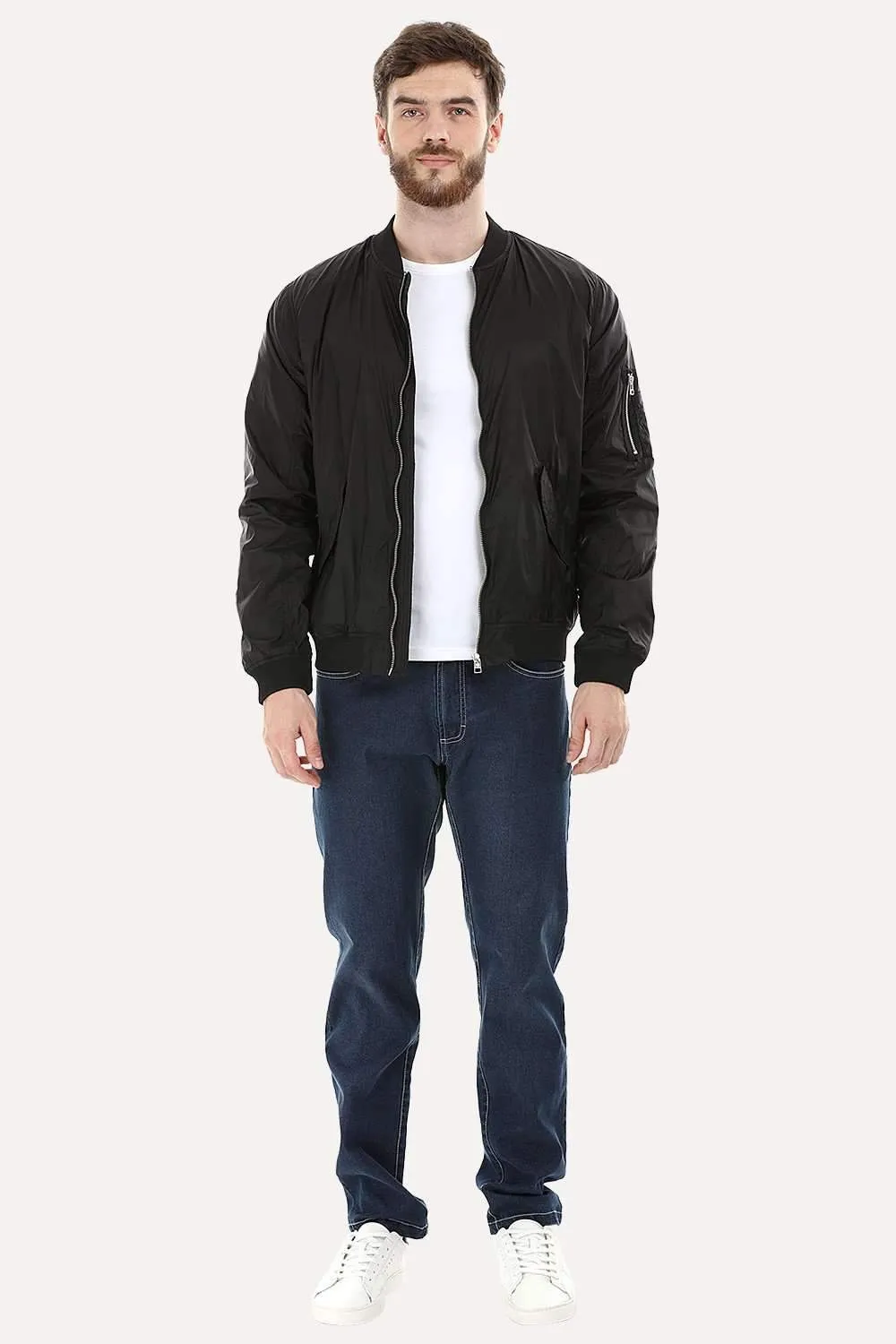 Lightweight Black Bomber Jacket