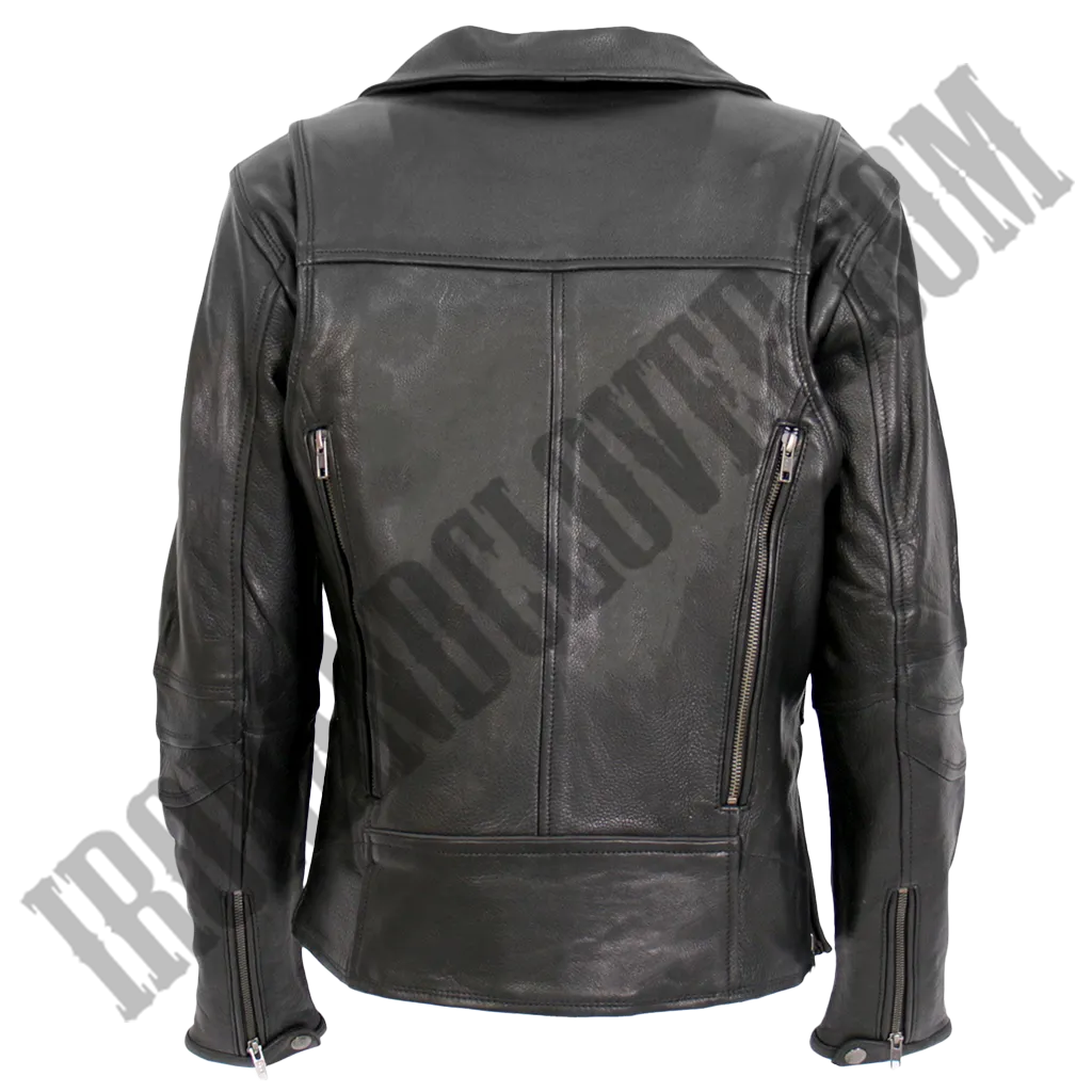 Lightweight Leather Jacket with Side Zippers