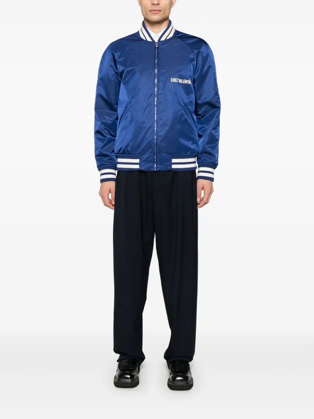 Logo nylon bomber jacket