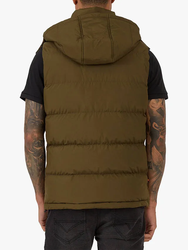 Luke 1977 M500755 Egrit Quilted Gilet Dark Green