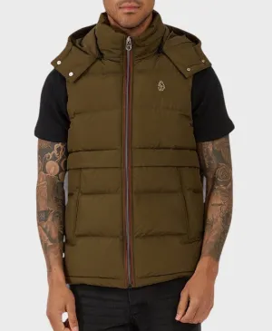 Luke 1977 M500755 Egrit Quilted Gilet Dark Green