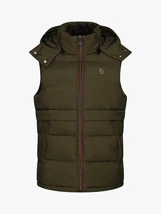 Luke 1977 M500755 Egrit Quilted Gilet Dark Green