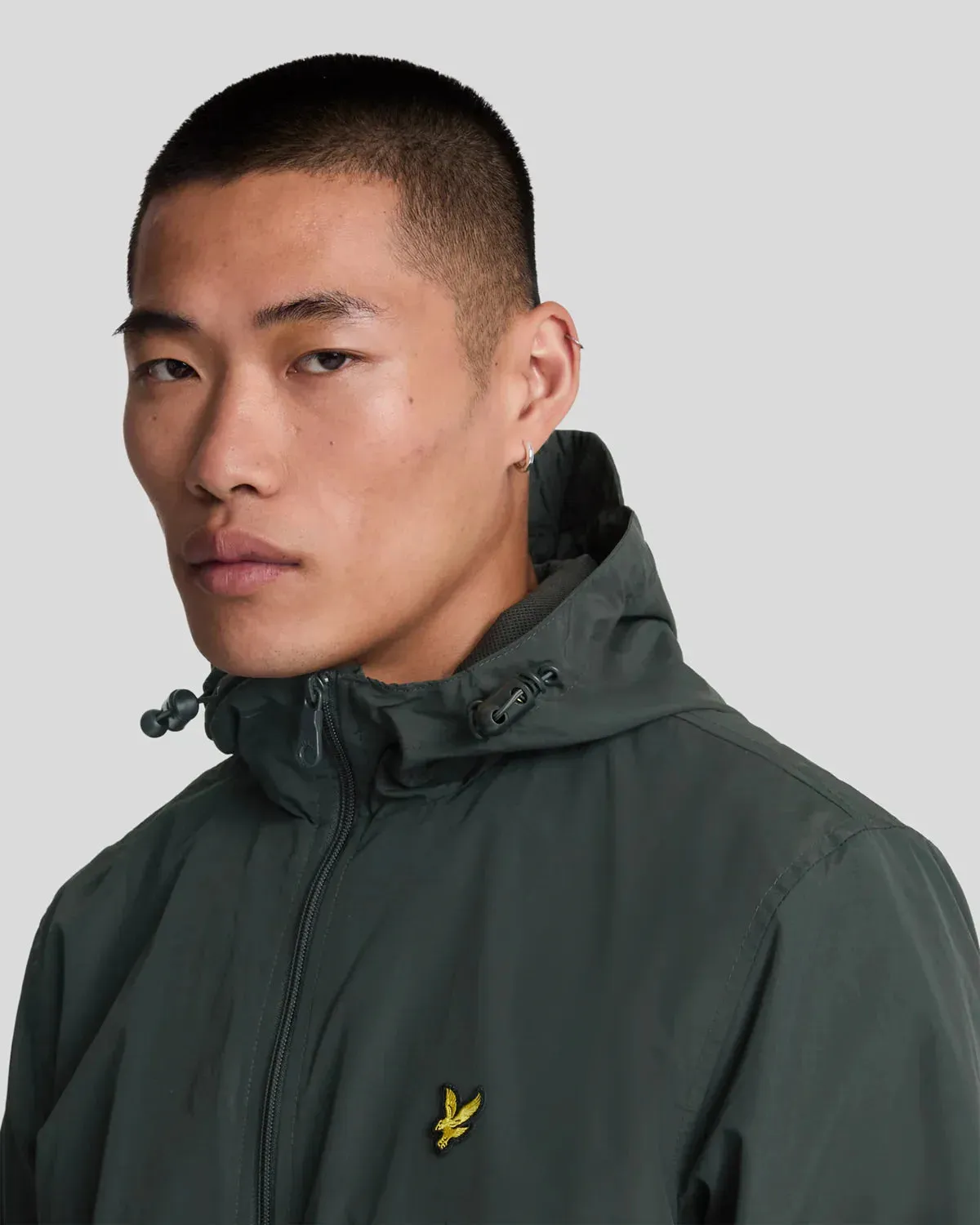 Lyle & Scott Zip Through Hooded Jacket In Gunmetal