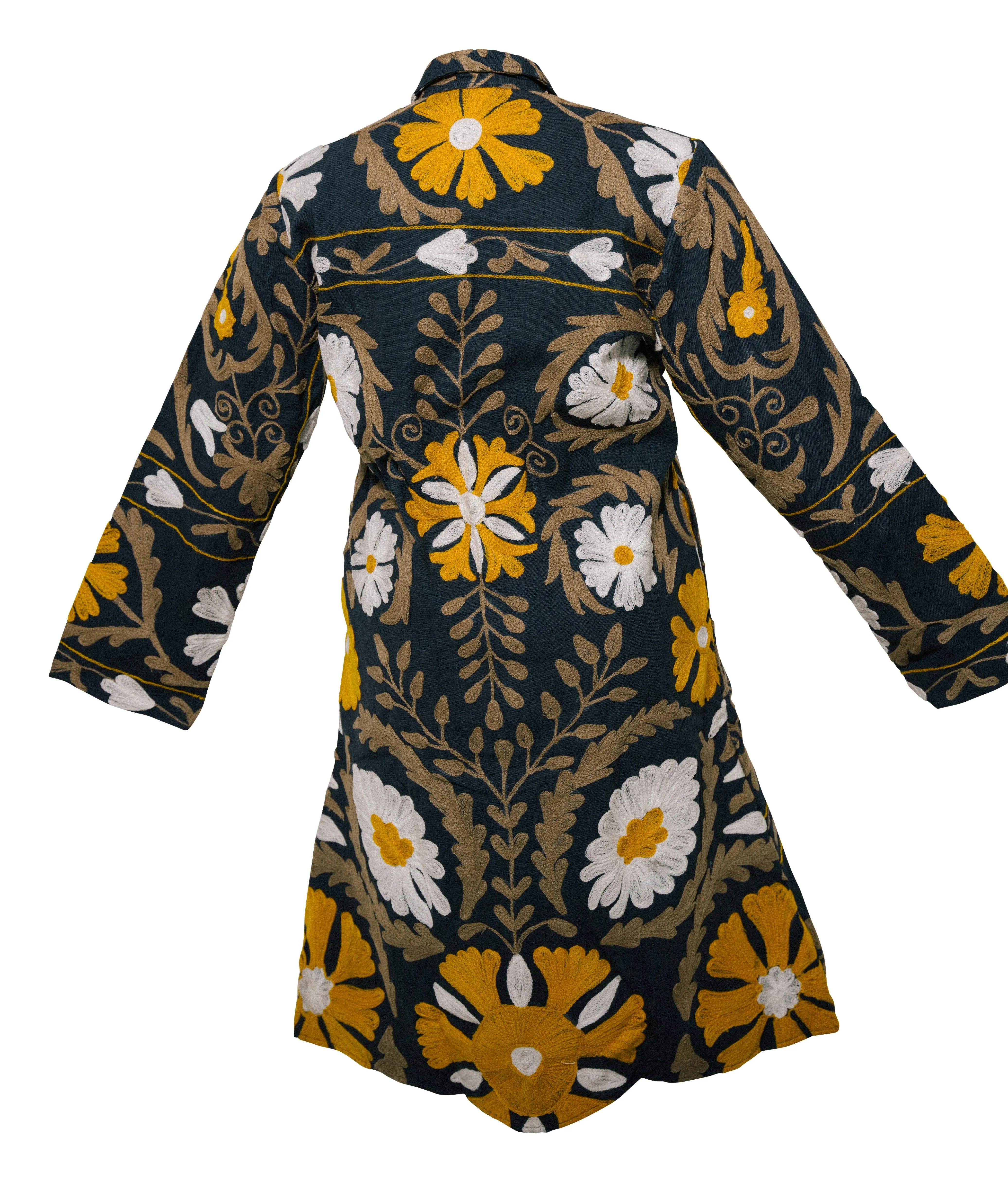 MALIKA COAT - Suzani Embroidery Yellow