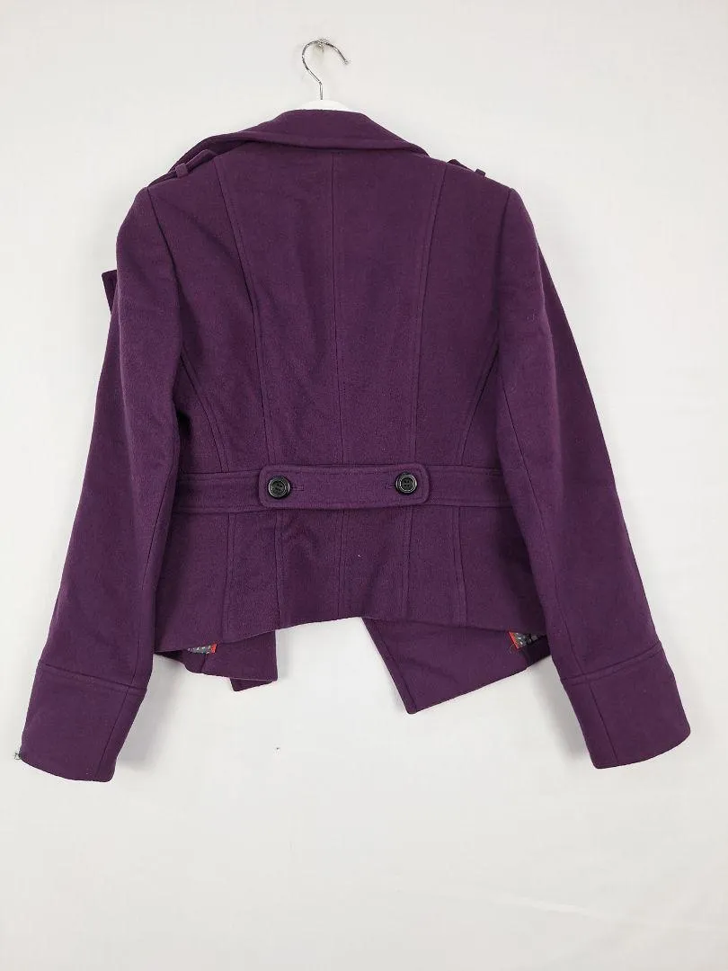 Marcs Grape Fitted Peacoat Jacket Size 10