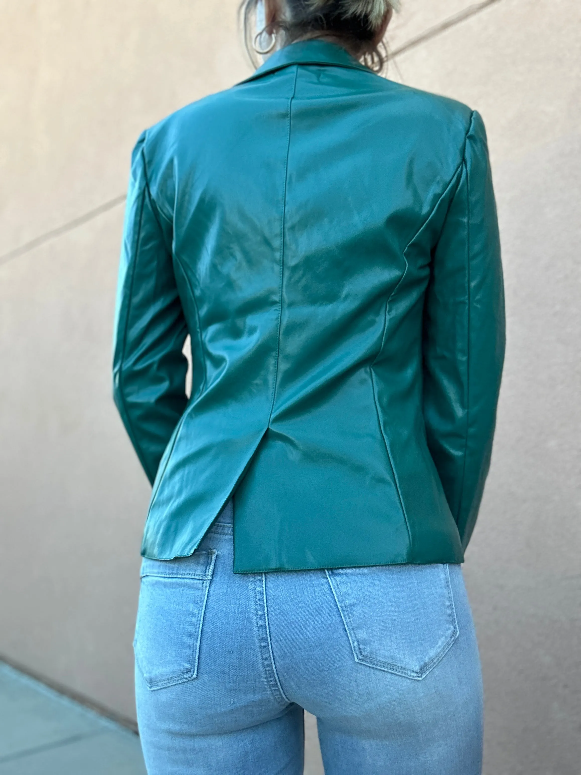 Marilú Green Faux Leather Jacket