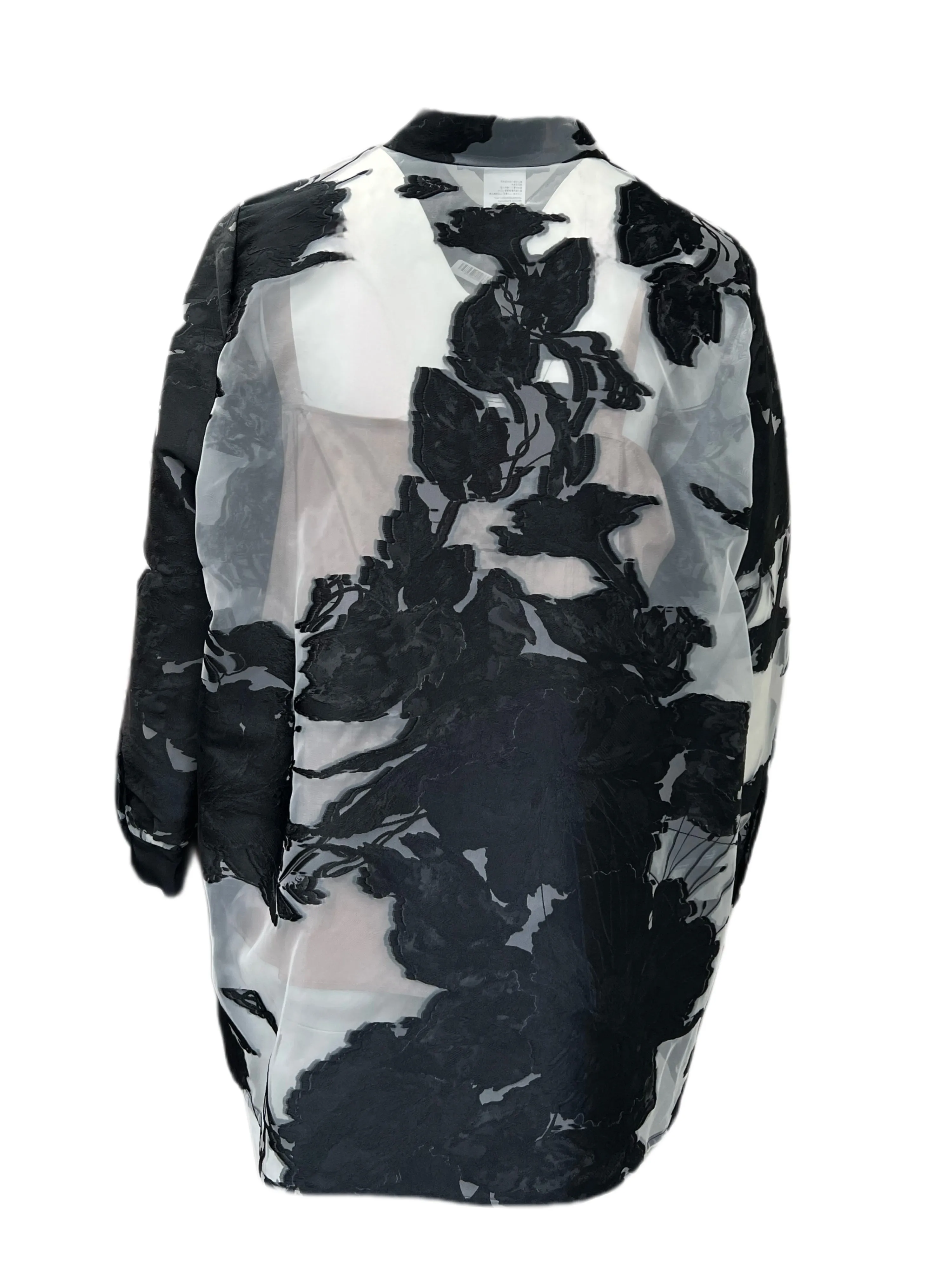 MARINA RINALDI Women's Black Falena Lightweight Sheer Jacket $1180 NWT