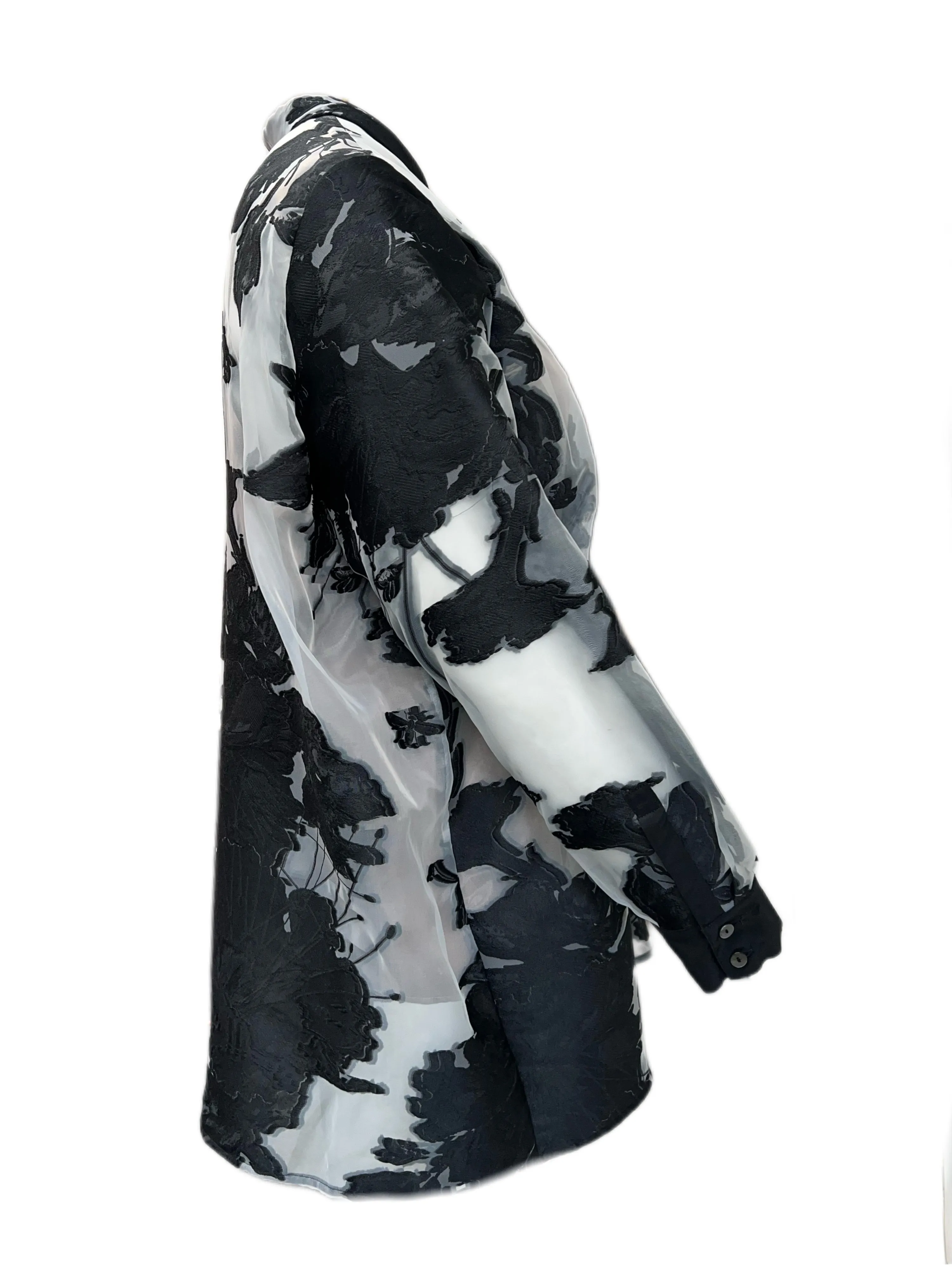 MARINA RINALDI Women's Black Falena Lightweight Sheer Jacket $1180 NWT