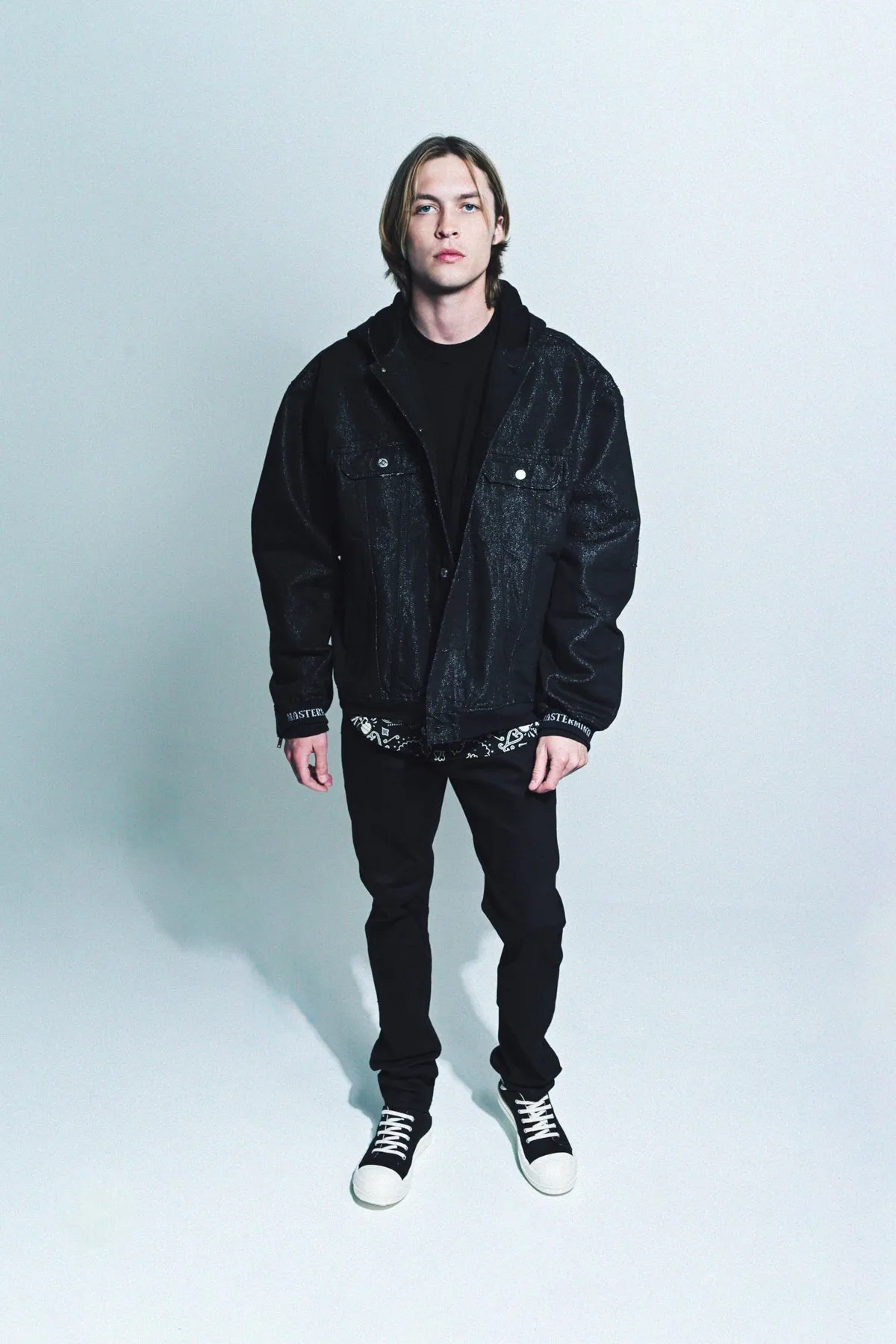 MASTERMIND | HOODED PATCHWORK DENIM JACKET