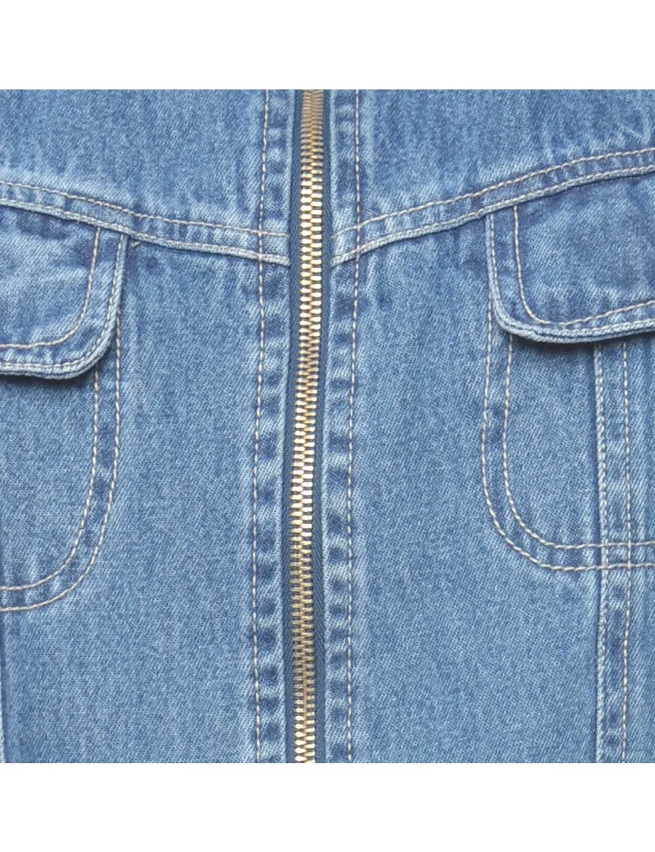 Medium Wash Denim Jacket Vest - L