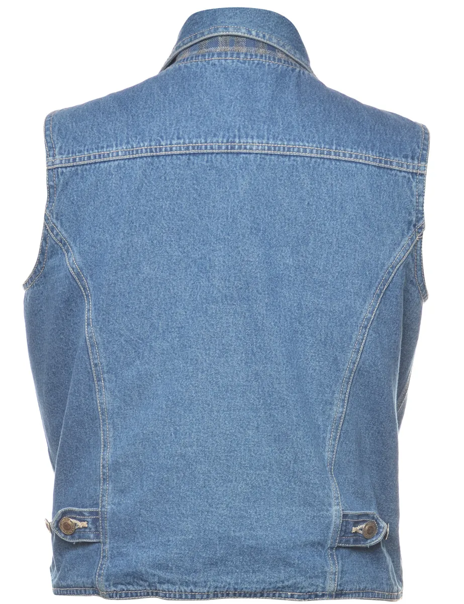 Medium Wash Denim Jacket Vest - L