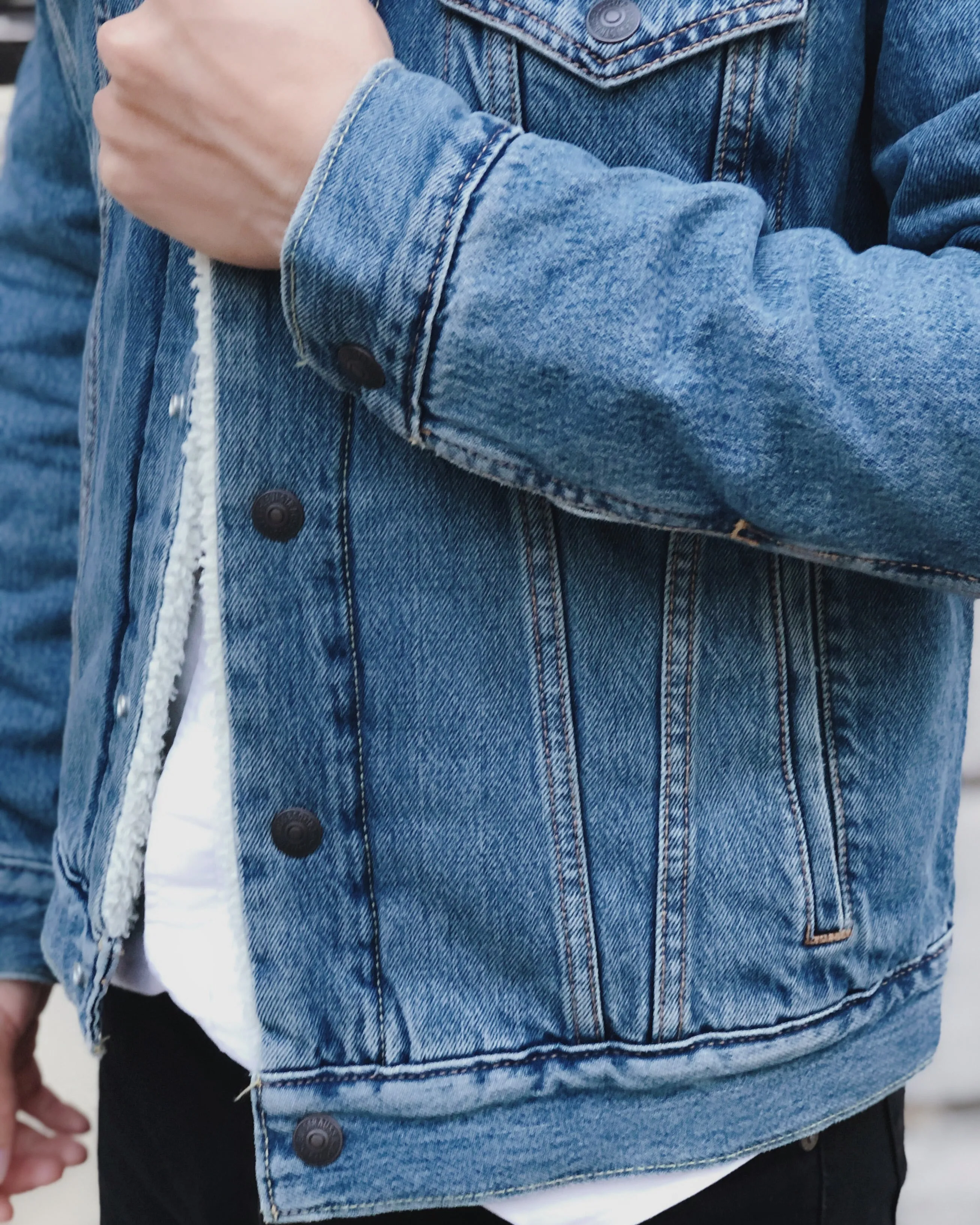 Men Sherpa Denim Jacket
