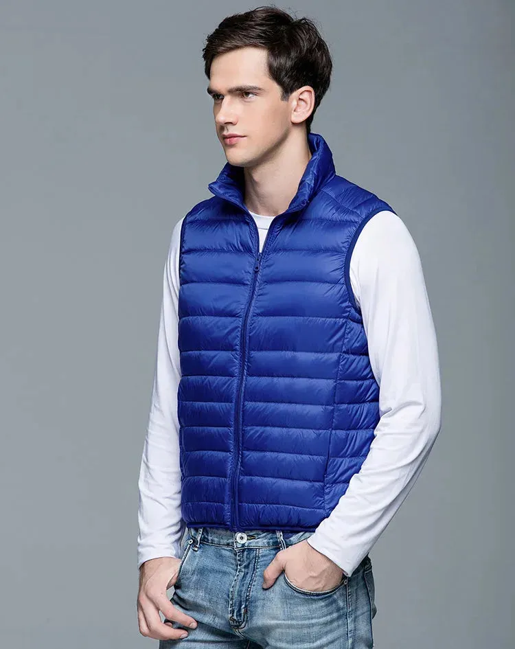 Men Spring 90% Duck Down Ultra Light  Vest Jackets