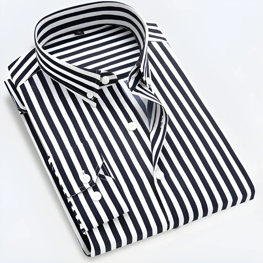 Men's Classic Button Down Striped Shirt | Long Sleeve