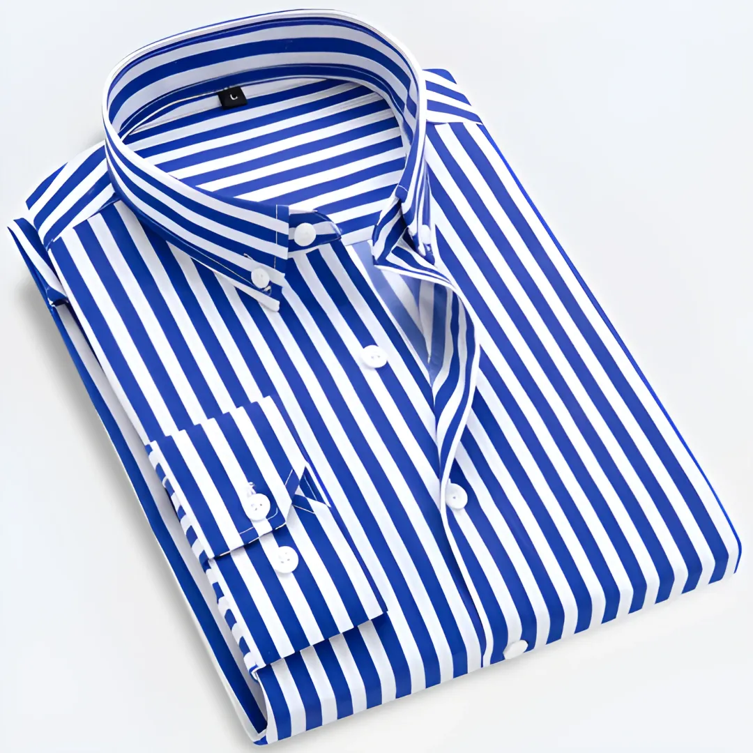 Men's Classic Button Down Striped Shirt | Long Sleeve