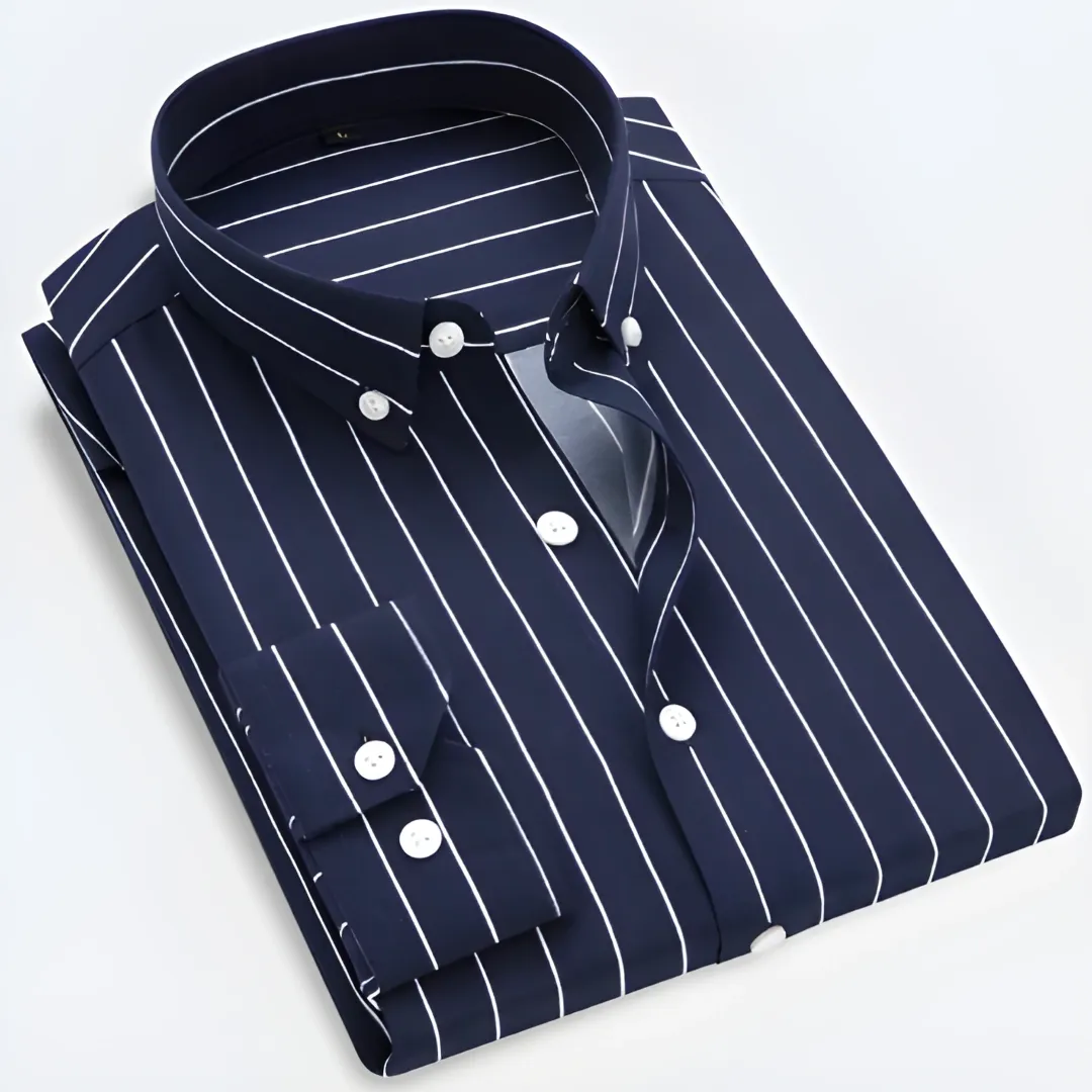 Men's Classic Button Down Striped Shirt | Long Sleeve