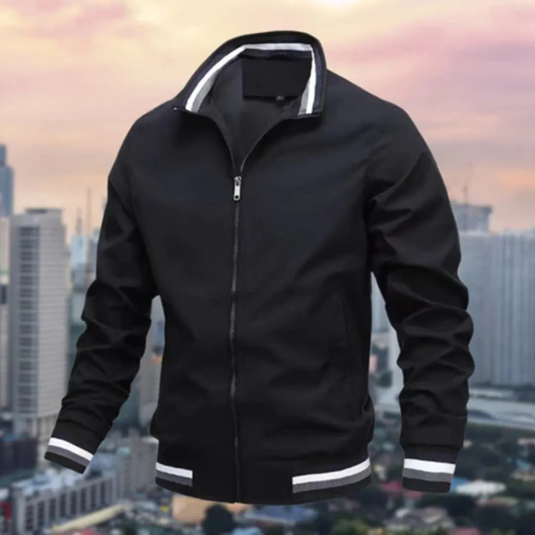 Men's lightweight zip-up jacket casual weekend outerwear - versatile stylish layering jacket for all occasions