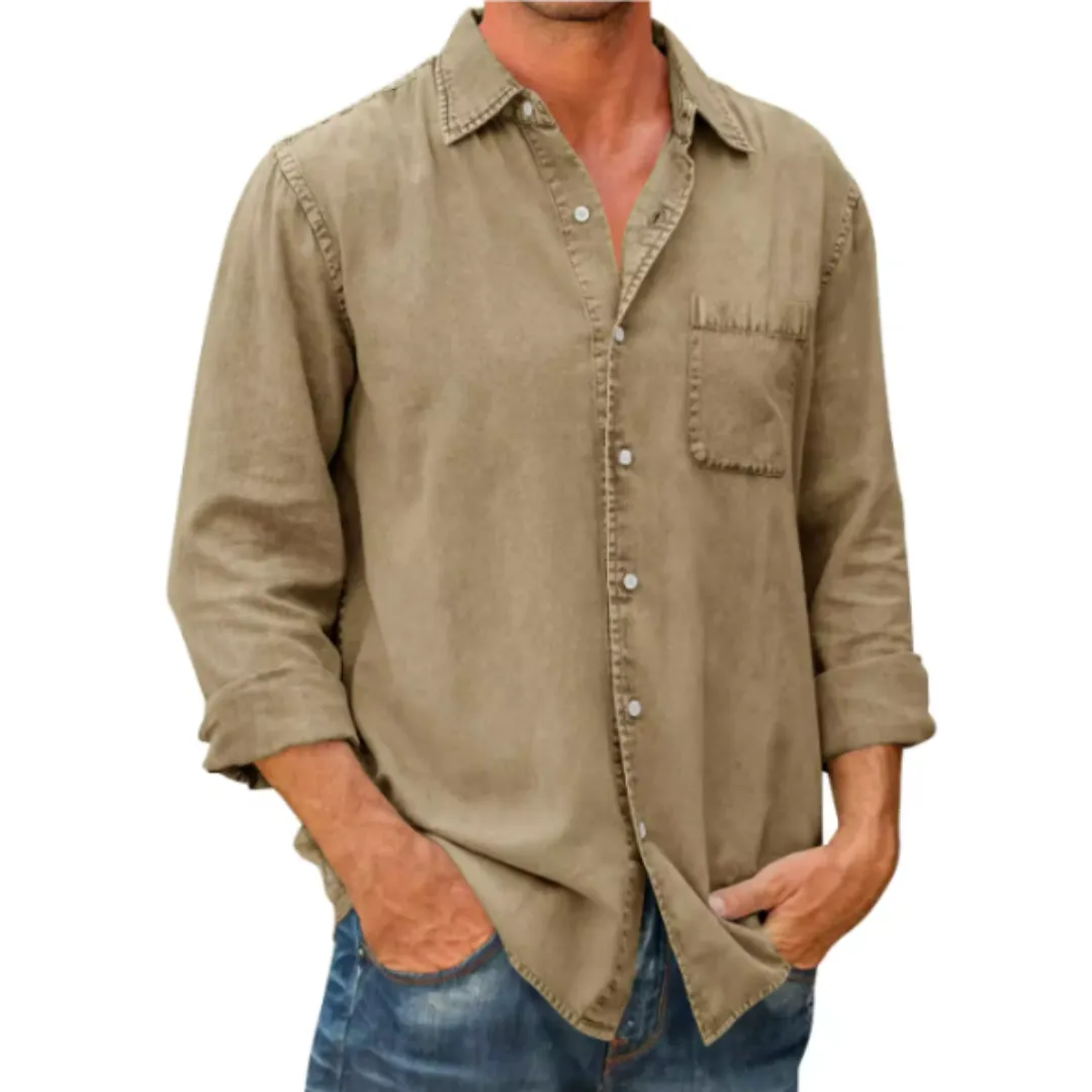 Men's Long Sleeve Button Down Shirt | Warm