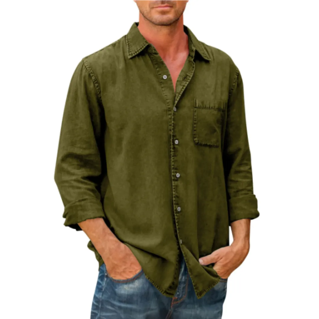 Men's Long Sleeve Button Down Shirt | Warm