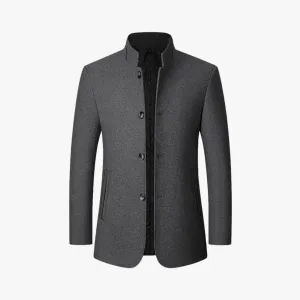Men's Trench Coat with Adjustable Waist Belt