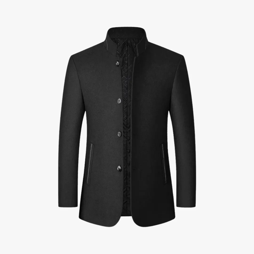 Men's Trench Coat with Adjustable Waist Belt