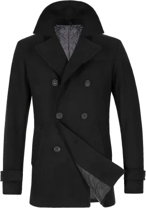 Men's Wool Blend Double Breasted Pea Coat