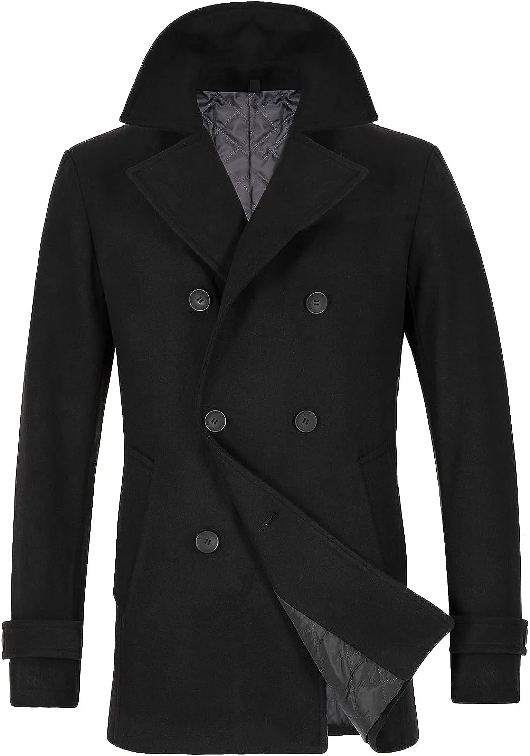 Men's Wool Blend Double Breasted Pea Coat