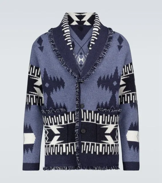 Men's Wool Tassels knitted overcoat