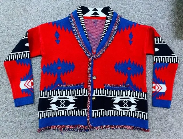 Men's Wool Tassels knitted overcoat