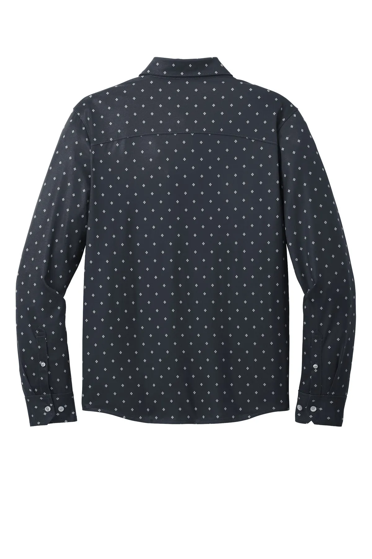 Mercer Mettle Stretch Jersey Long Sleeve Shirt MM1018 Navy Geo Diamond