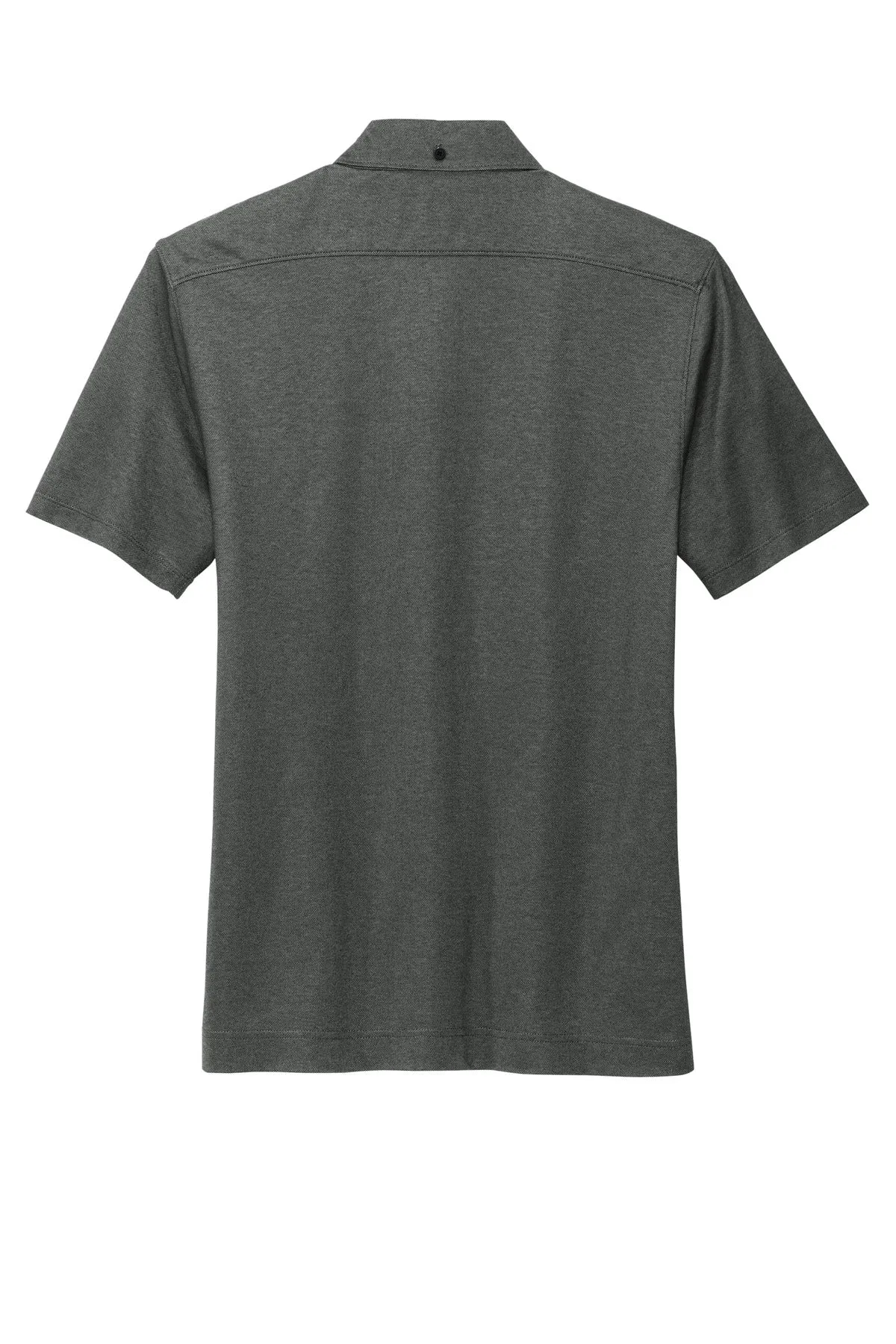 Mercer Mettle Stretch Pique Full-Button Polo MM1006 Anchor Grey Heather