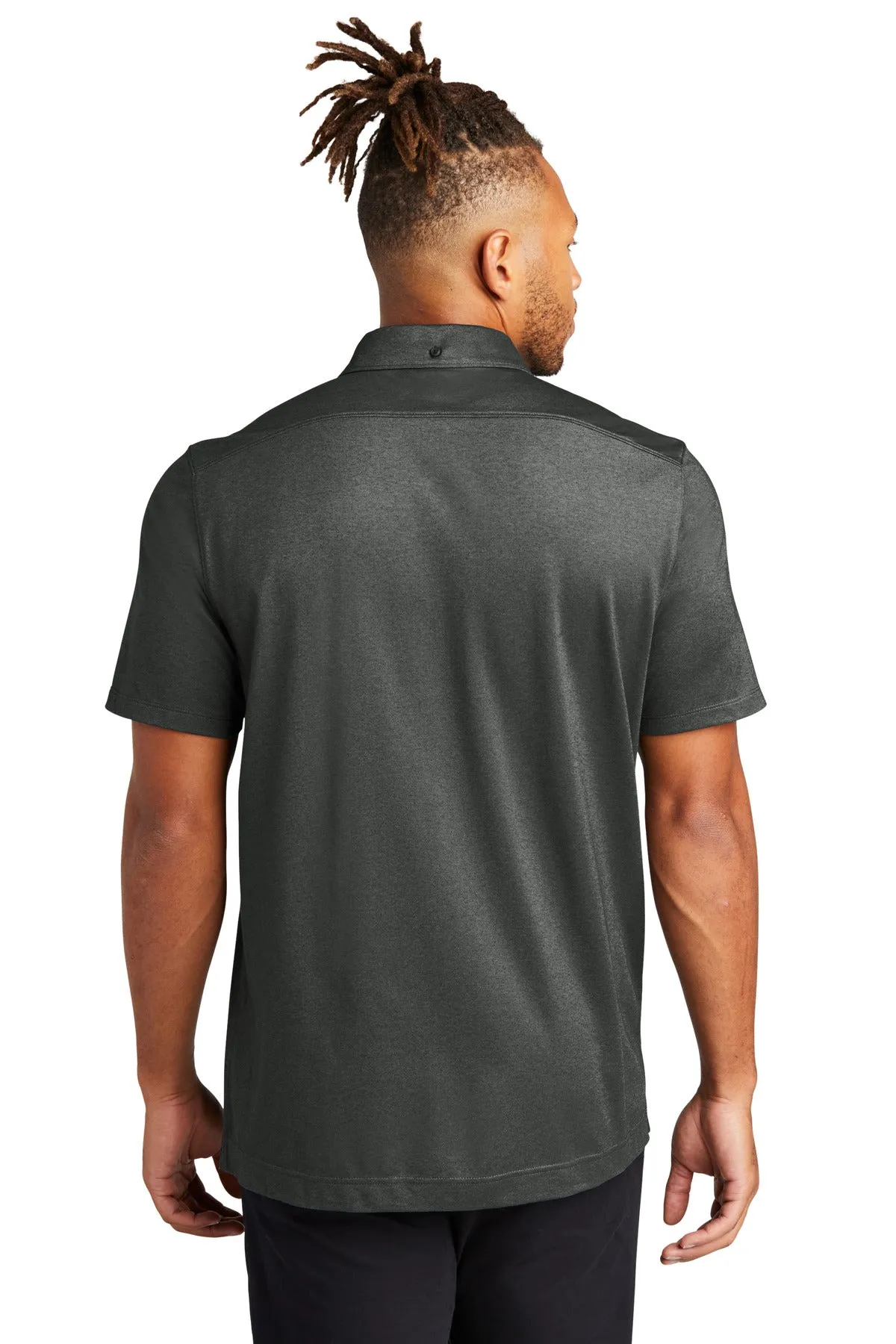 Mercer Mettle Stretch Pique Full-Button Polo MM1006 Anchor Grey Heather