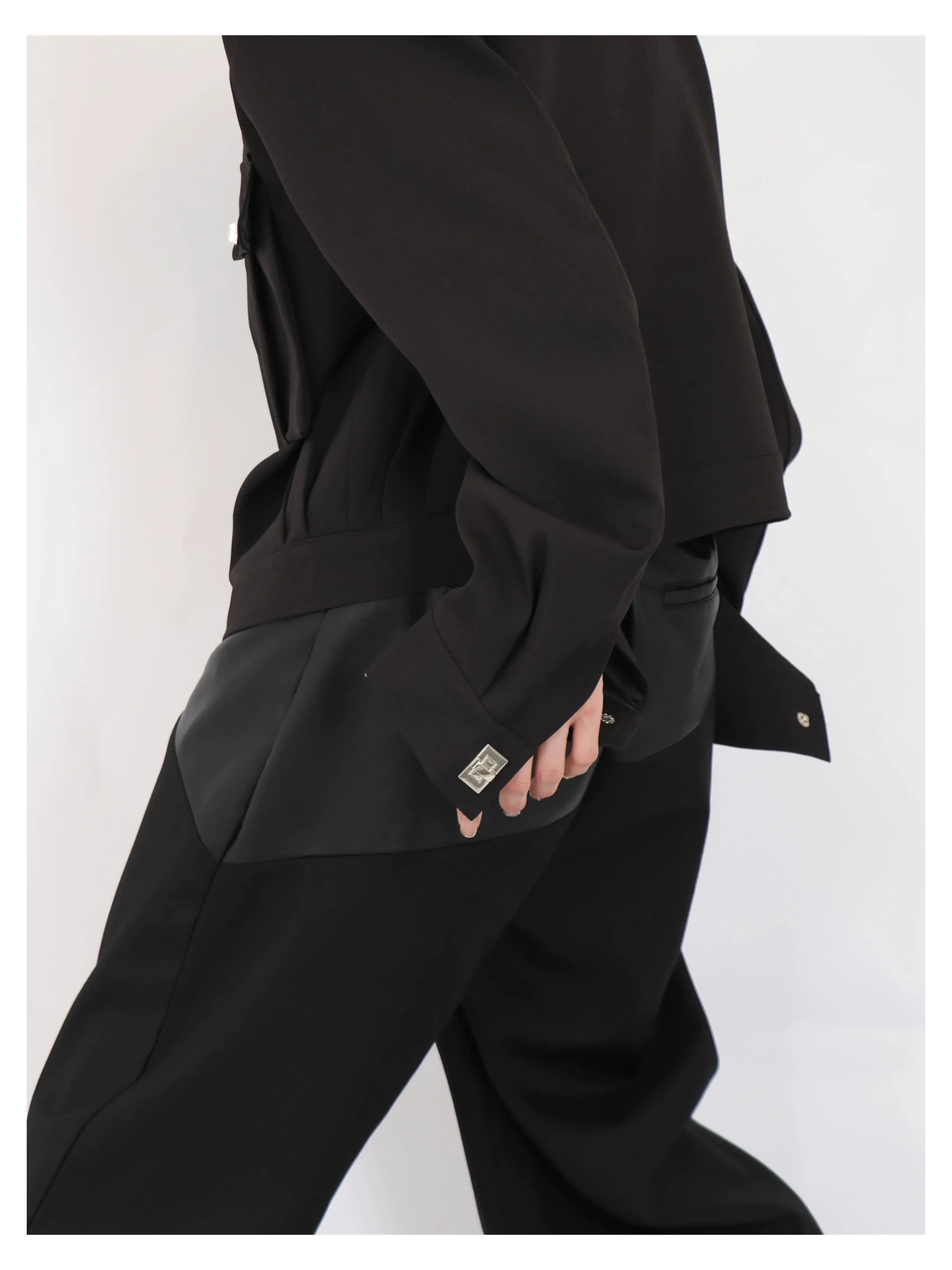 Metal Button Large Pockets Jacket