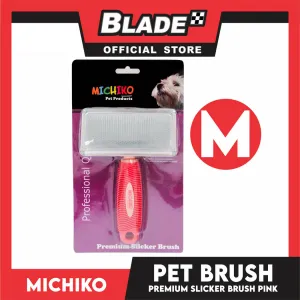 Michiko Premium Slicker Brush Pink Color (Medium) Pet Brush, Pet Grooming