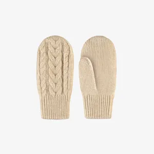 Mitaines crème en tricot, enfant || Cream mittens in knit, child