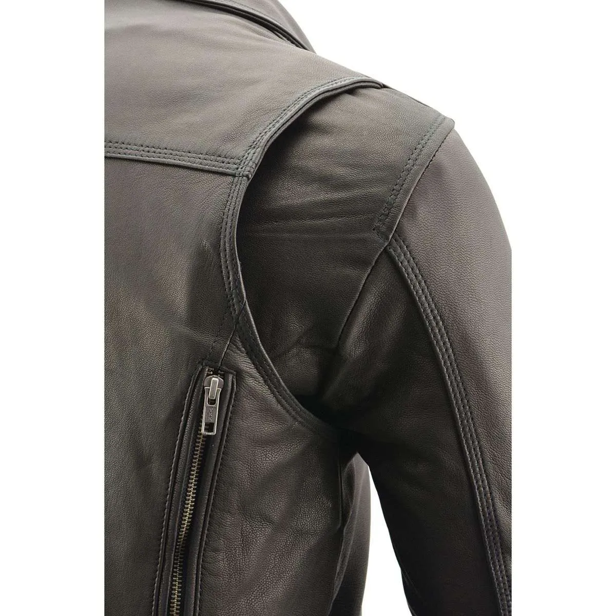 MLM1516 Black Real Leather Motorcycle Jacket for Men – James Brando Style Biker Jacket