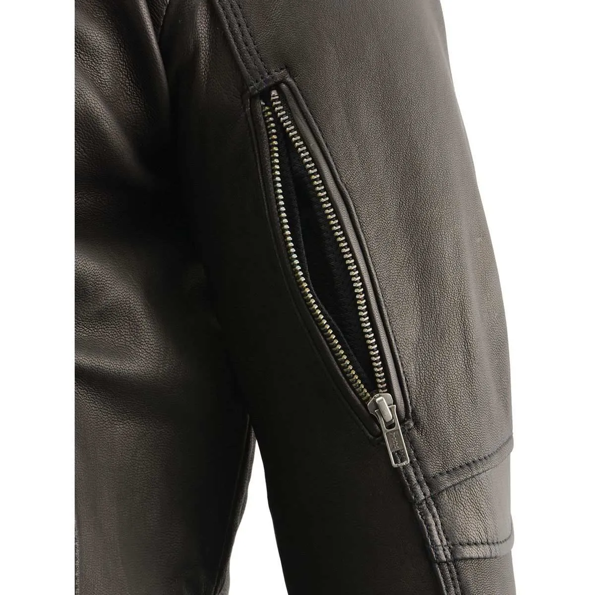 MLM1516 Black Real Leather Motorcycle Jacket for Men – James Brando Style Biker Jacket