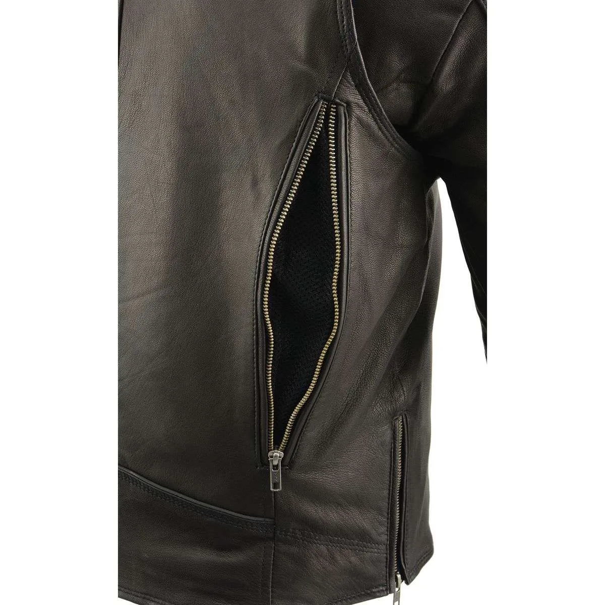 MLM1516 Black Real Leather Motorcycle Jacket for Men – James Brando Style Biker Jacket