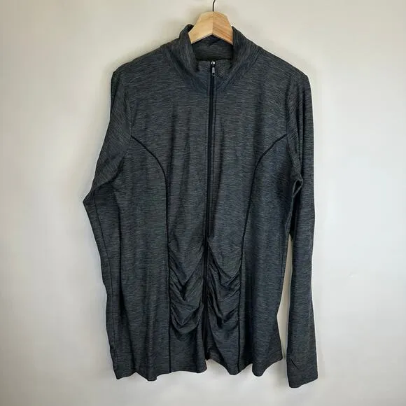 Motherhood Lot of 2 Black and Gray Full Zip Long Sleeve Maternity Jackets Large