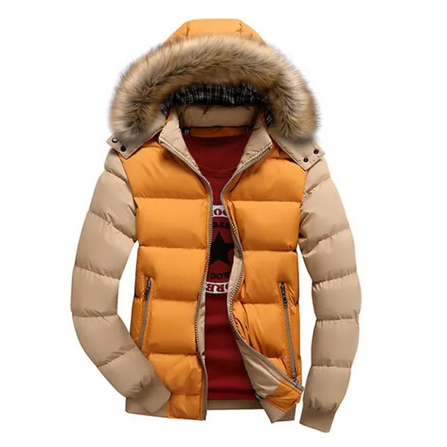 Mountainskin Men's Winter Jackets 4XL Thick Hooded Fur Collar Parka Men Coats Casual Padded Men's Jackets Male Clothing SA075